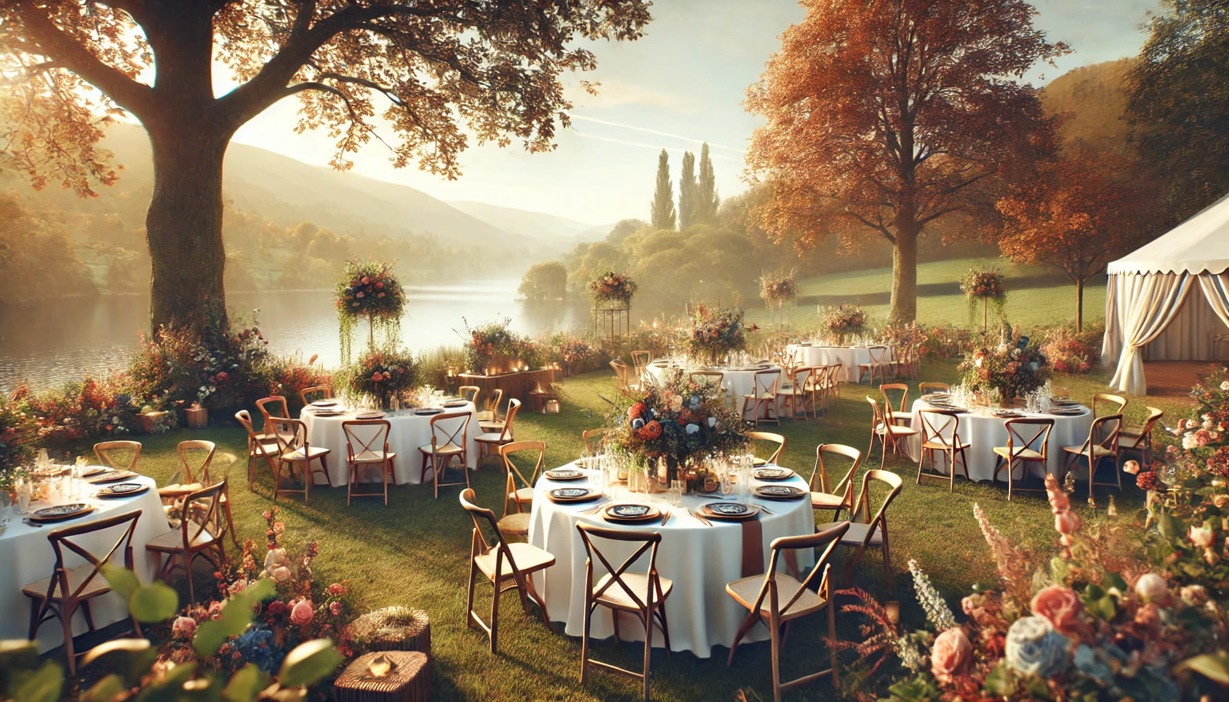 A realistic landscape-oriented image for the heading 'Understanding the Impact of the Season' in an article titled 'A Complete Guide to Wedding Table